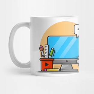 Web Development And SEO Cartoon Vector Icon Illustration Mug